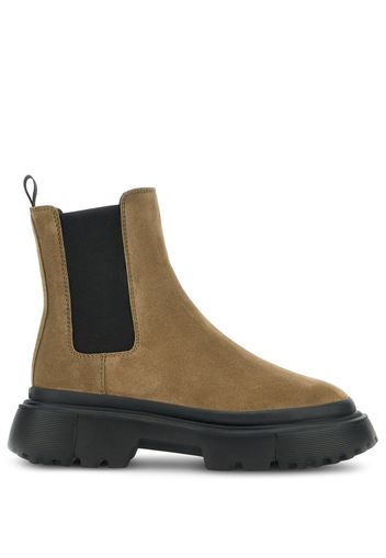 Hogan chunky-sole suede Chelsea boots - Nude