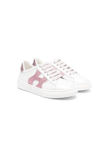 Hogan Kids logo low-top sneakers - Weiß