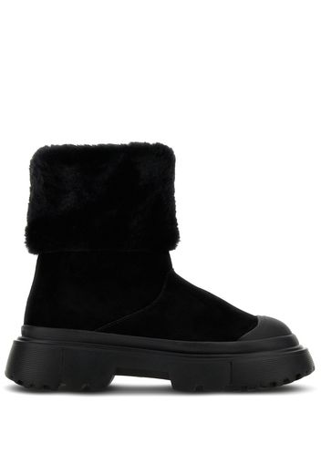 Hogan Wildlederstiefel mit Faux Fur - Schwarz