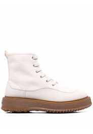 Hogan lace-up leather boots - Nude