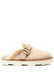 Hogan Mules mit Shearling - Nude