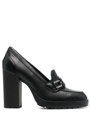 Hogan heeled calf-leather loafers - Schwarz