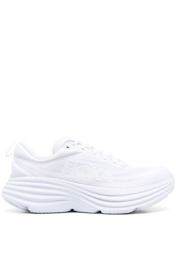 Hoka One One Bondi 8 logo-print lace-up sneakers - Weiß