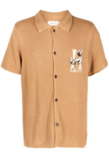 Honor The Gift logo-print cotton polo shirt - Braun