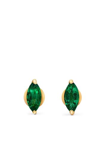House of Meraki 18kt yellow gold Alice emerald stud earrings - Grün