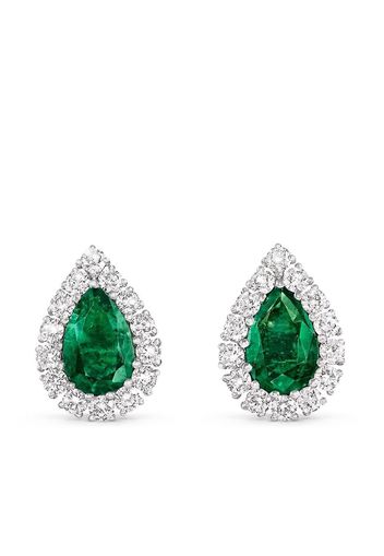 House of Meraki 18kt yellow gold Florence emerald and diamond stud earrings - Grün