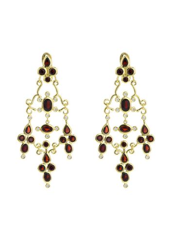 HStern yellow gold garnet and diamond pendant earrings