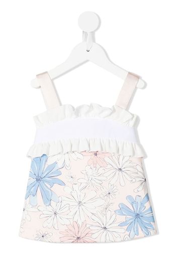 Hucklebones London Gerüschtes Top mit Blumen-Print - Nude