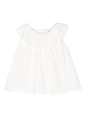 Hucklebones London ruffle collar top - Weiß