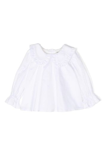 Hucklebones London bib-collar ruffled cotton shirt - Weiß