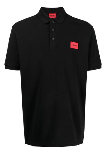 HUGO Dereso222 logo-patch polo shirt - Schwarz