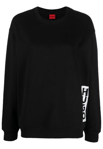 HUGO logo-print cotton sweatshirt - Schwarz