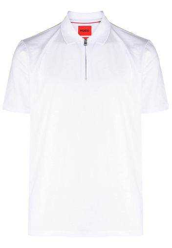 HUGO half-zip cotton-blend polo shirt - Weiß