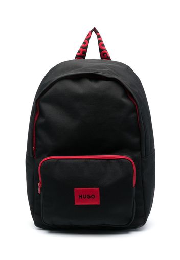 HUGO KIDS Rucksack mit Logo-Patch - Schwarz