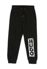 HUGO KIDS Jogginghose mit Logo-Print - Schwarz