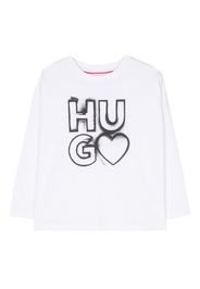 HUGO KIDS Langarmshirt mit Logo-Print - Weiß