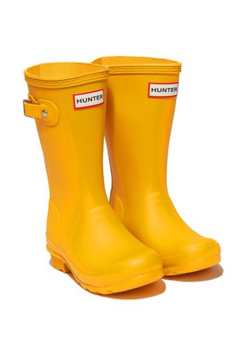 Hunter Kids Gummistiefel mit Glanzeffekt - Gelb