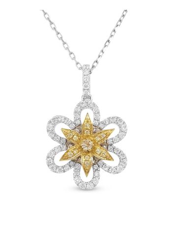 HYT Jewelry 18kt Gelb- und Weißgoldhalskette mit einem Diamanten - Silber