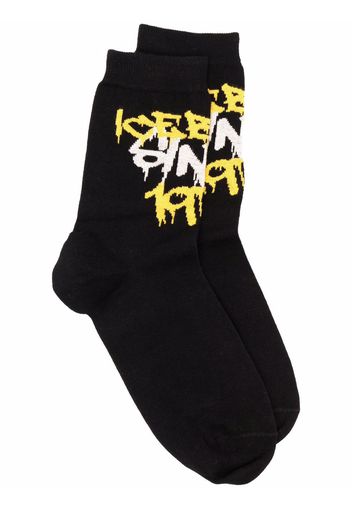 Iceberg Socken mit Graffiti-Logo - Schwarz