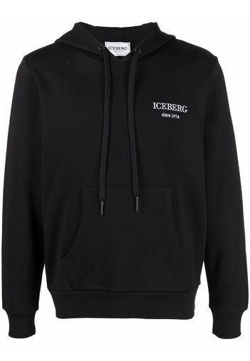 Iceberg logo-print hoodie - Schwarz