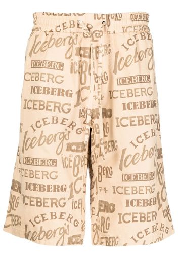 Iceberg logo-print deck shorts - Braun