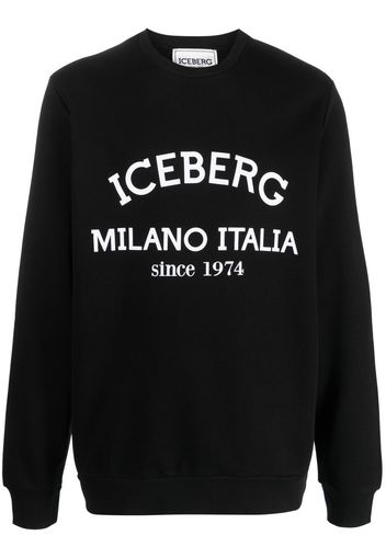 Iceberg logo-print cotton sweatshirt - Schwarz