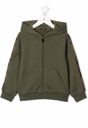 Il Gufo camouflage-trimmed hoodie - Grün