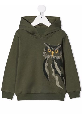 Il Gufo Hoodie mit Eulen-Print - Grün