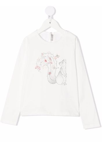 Il Gufo Sweatshirt mit grafischem Print - Weiß