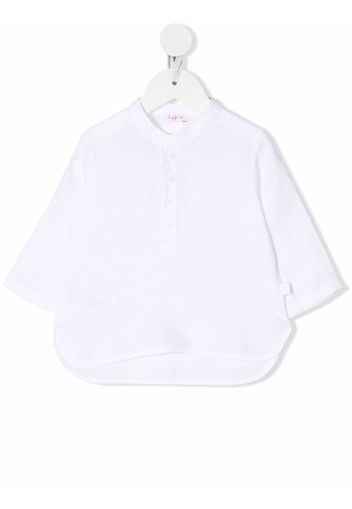 Il Gufo band-collar linen shirt - Weiß