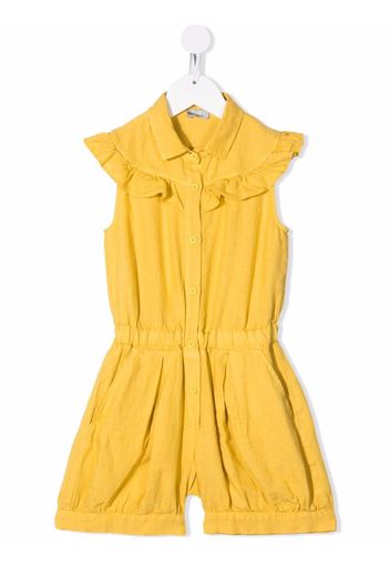 Il Gufo ruffled sleeveless playsuit - Gelb