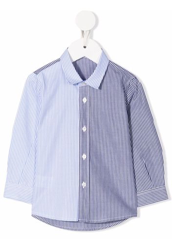 Il Gufo contrast stripe panel shirt - Blau