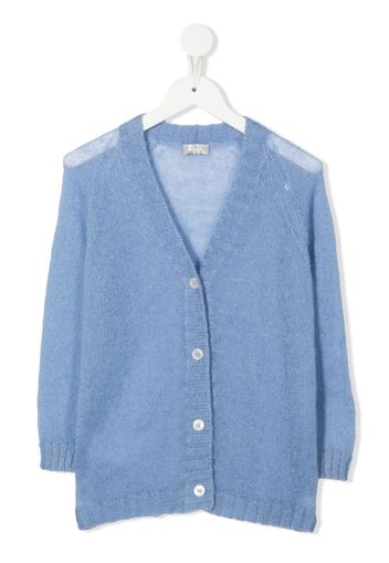 Il Gufo fine-knit V-neck cardigan - Blau