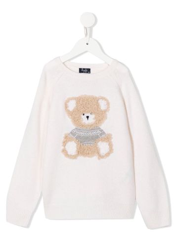 Il Gufo teddy-bear detail knit jumper - Nude