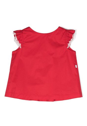 Il Gufo ruffled shoulder blouse - Rot