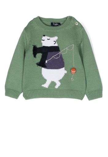 Il Gufo intarsia-knit cotton jumper - Grün