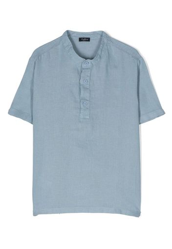 Il Gufo short-sleeve collarless shirt - Blau