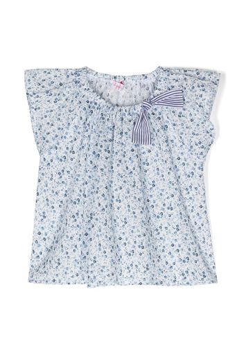 Il Gufo floral-print voile blouse - Weiß