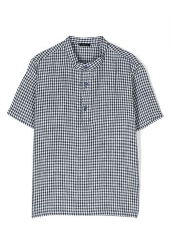 Il Gufo check-print short-sleeved shirt - Blau