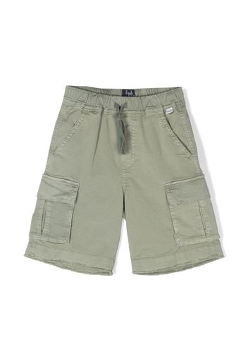 Il Gufo drawstring-waist cotton cargo shorts - Grün