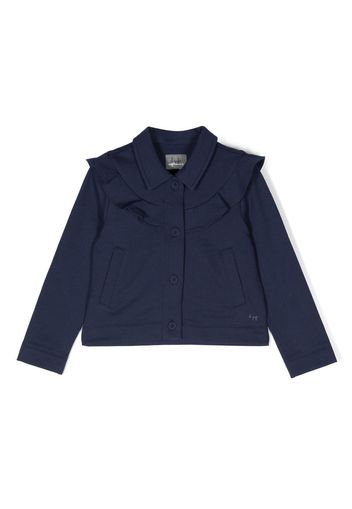 Il Gufo bib collar ruffled jacket - Blau