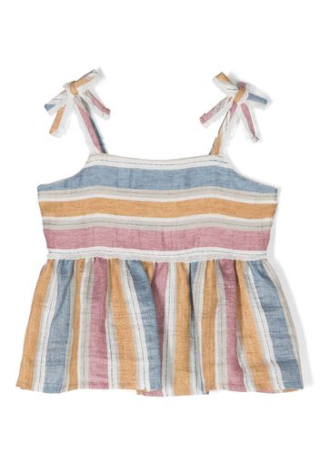 Il Gufo stripe-print tie-strap blouse - Nude