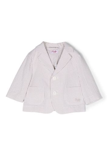 Il Gufo striped single-breasted button blazer - Nude