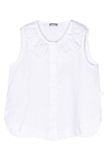 Il Gufo ruffle-detail sleeveless shirt - Weiß