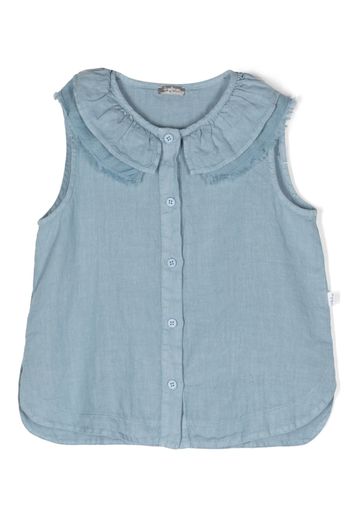 Il Gufo fringed sleeveless blouse - Blau