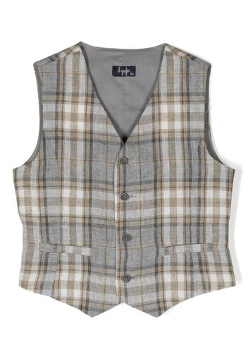 Il Gufo plaid check-pattern waistcoat - Grau