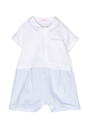 Il Gufo polo-shirt linen romper - Weiß