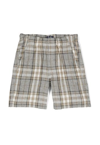 Il Gufo check-pattern linen-flax shorts - Nude