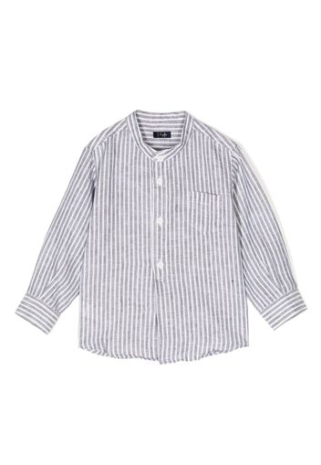 Il Gufo band-collar striped shirt - Grau