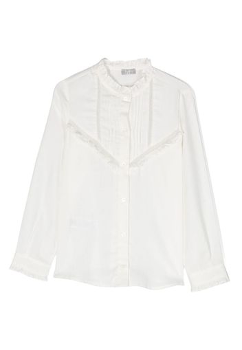 Il Gufo ruffled-collar cotton shirt - Weiß